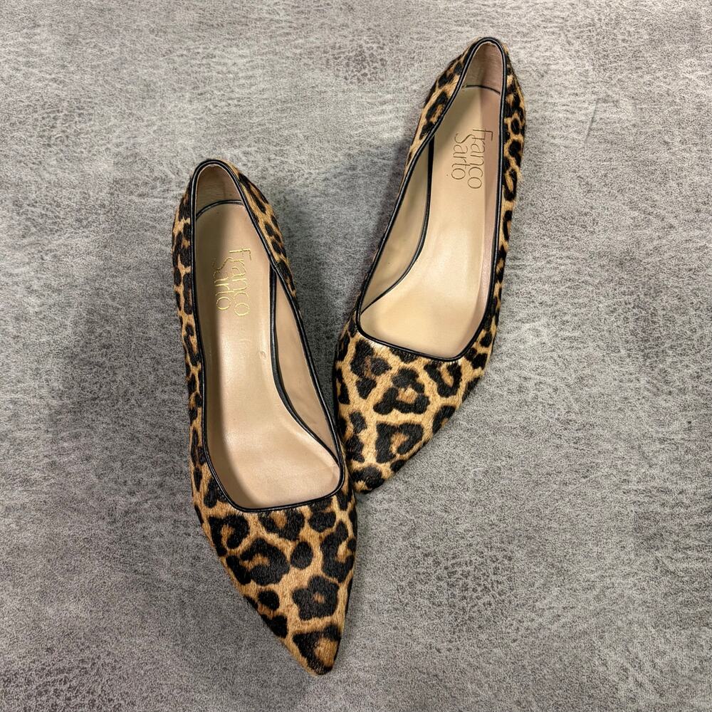 Cheetah Pointed Franco Sarto Block Heels